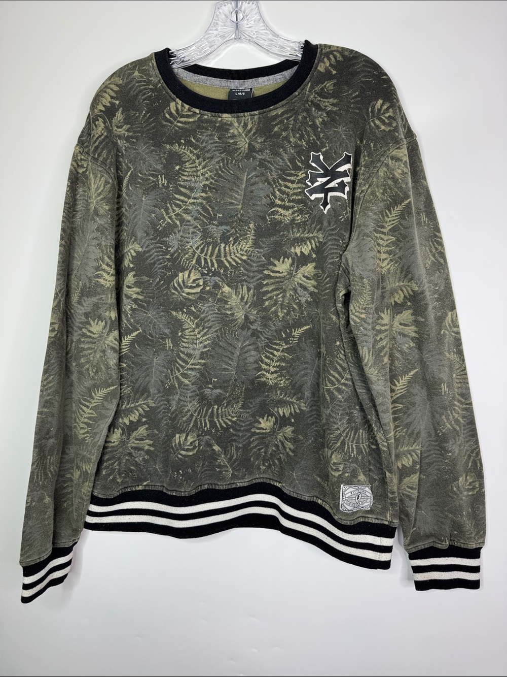 Zoo York Tropical Leaf Crewneck Sweatshirt Size Large